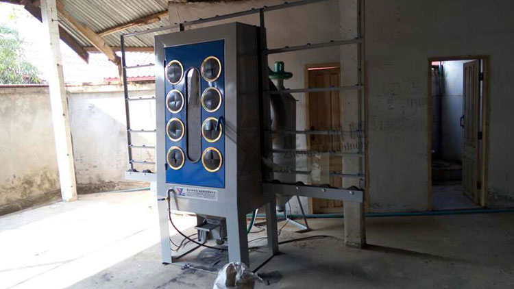 Manual glass sandblasting machine at Vietnam customer's factory